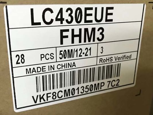 43in 51PPI Квадратный Tft дисплей 1920×1080 300cd/M2 LC430EUE-FHM3 89/89/89/89 (Тип.)