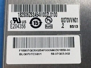 Мат G070VVN01.2 600 cd/m2 7 дюймов 6/8 бит Высота Яркость LCD панель
