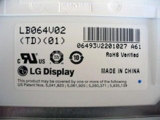 LB064V02-TD01 6,4 дюйма 640×480 250 cd/m2 Угол просмотра 65/65/50/60 TFT-LCD, LCM