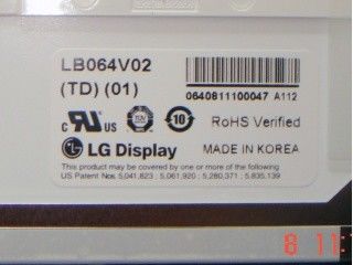 LB064V02-TD01 6,4 дюйма 640×480 250 cd/m2 Угол просмотра 65/65/50/60 TFT-LCD, LCM