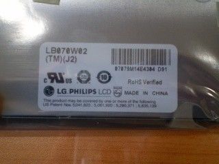 TFT 7.0" LB070W02-TMJ2 220 cd/m2 (тип.) 65/65/45/55 (тип.)