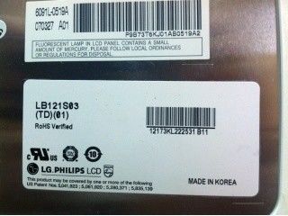 LB121S03-TD01 12,1 дюйма 800 ((RGB) × 600 400 cd/m2 Частота 60Hz TFT-LCD, LCM