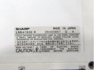 прямоугольник LM641836R 640×480 9,4 дюйма острое TFT LCD дисплей 191,97 ((W) × 143,97 ((H) мм
