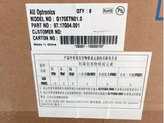 G170ETN01.0 17.0 AUO Продолжительность жизни ≥ 50K часов 350 cd/m2 (тип.) 85/85/80/80 (тип.)