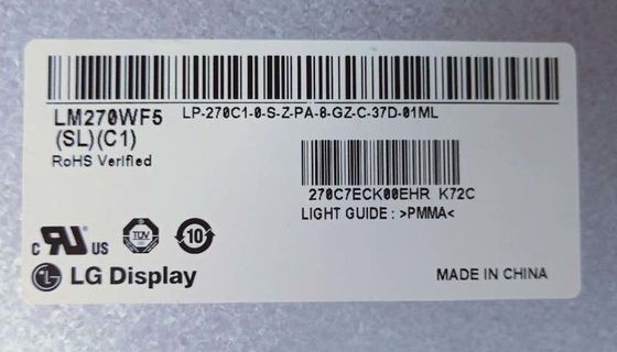 81PPI 27.0&quot; 1920x1080 300cd/m2 Квадратная ЖК-панель LM270WF5-SLB1 89/89/89/89 (Тип.)